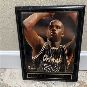 Shaquille O'Neal Framed Wall Art - Black and Gold